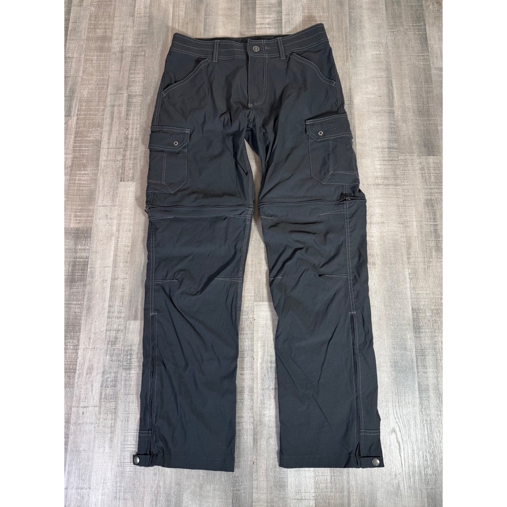 Kuhl Renegade Convertible Cargo Pants Mens 32x32 Gray Stealth Zip Hiking Outdoor